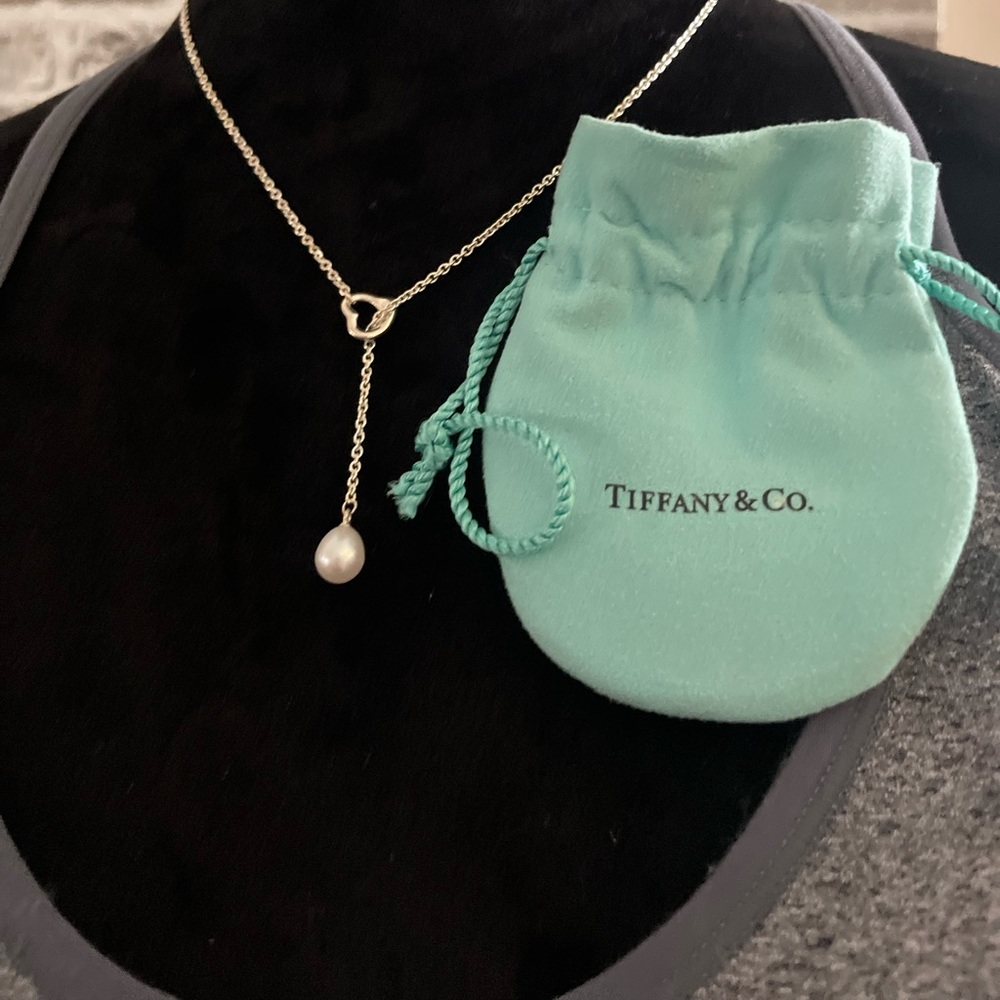Tiffany & Co. Elsa Peretti open Heart Lariat Necklace
